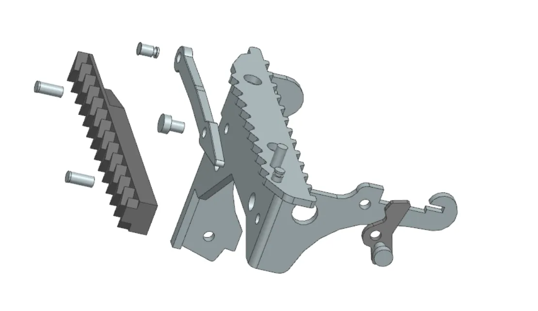 Exploded view of the rotor carriage assembly